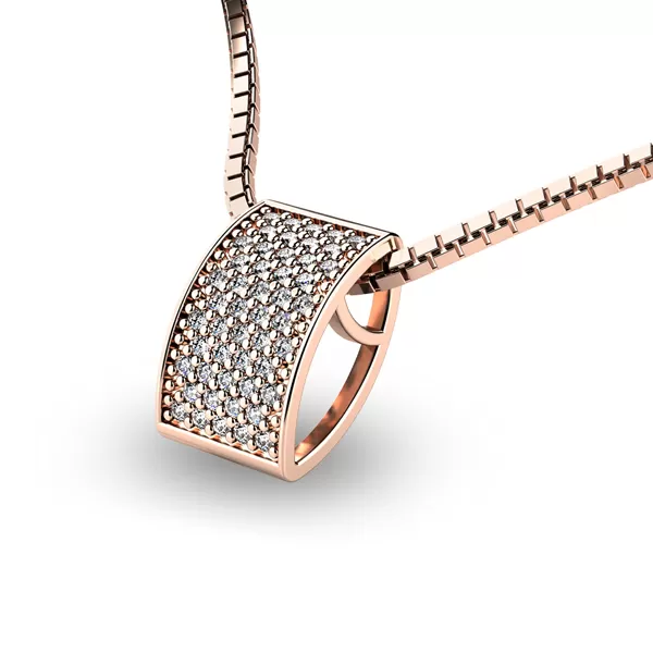 Diamantový prívesok z ružového zlata 10919-CV-DIA