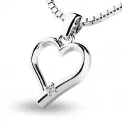 Srdce z bieleho zlata s briliantom 10917-B-DIA