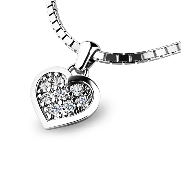 Zlaté srdce s briliantmi 10877-B-DIA