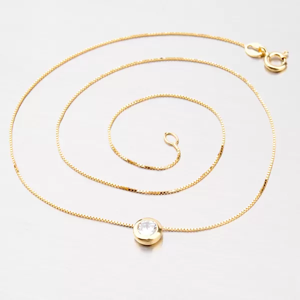 Pozlátený náhrdelník so zirkónom N1400018-0871-SLX