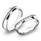 Snubné prstene - biele zlato SP-61057