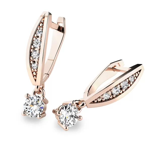 Visiace náušnice a diamanty 10871-CV-DIA