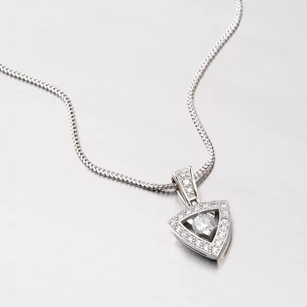 Prívesok z bieleho zlata so zirkónmi DZ1991B