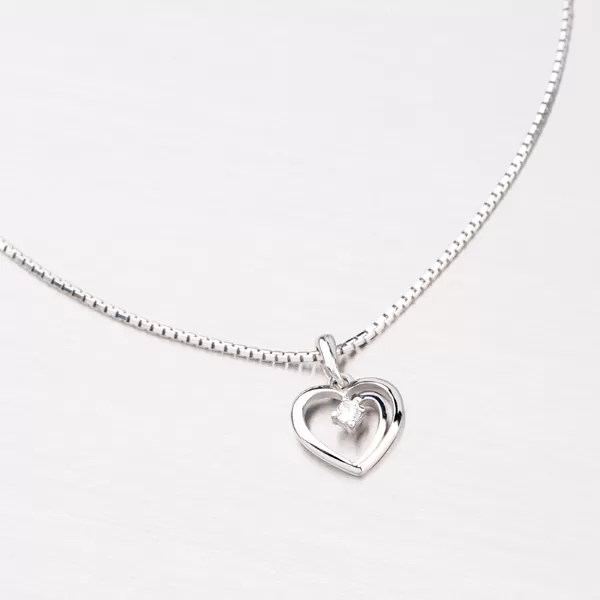 Srdiečko z bieleho zlata DZ1602B