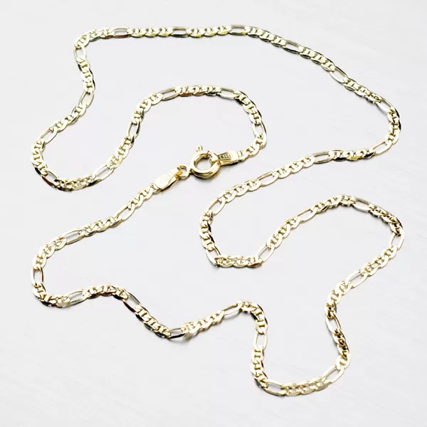 Zlatá retiazka Figaro 3+1 s priečkou 45-1009