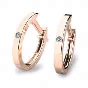 Dámske náušnice ružové zlato 585/1000 prírodný diamant 0,009 ct G/SI oválky 10861-CV-DIA