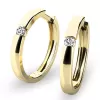 Dámske náušnice žlté zlato 585/1000 prírodný diamant 0,086 ct G/SI kruhy 10915-ZL-DIA