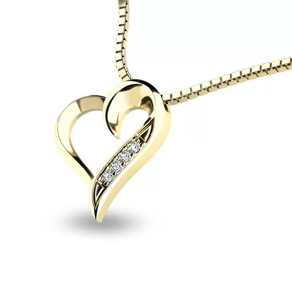 Diamantové srdce zo žltého zlata 10873-ZL-DIA