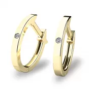 Dámske náušnice žlté zlato 585/1000 prírodný diamant 0,009 ct G/SI oválky 10861-ZL-DIA