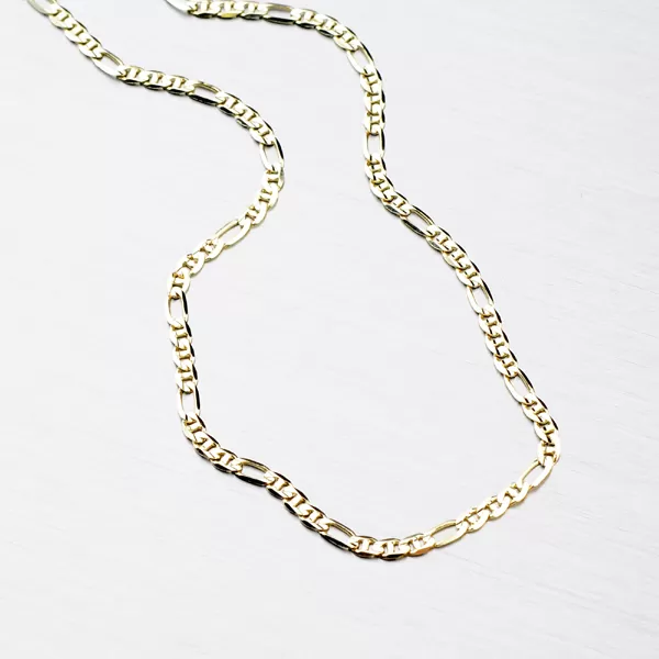 Zlatá retiazka Figaro 3+1 s priečkou 45-1009