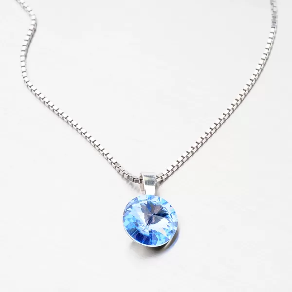 Strieborný prívesok s kryštálom 12 mm D113M-JK