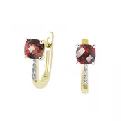 Náušnice s granátom a diamantmi GKW48527GR
