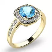 Dámsky prsteň žlté zlato 585/1000 prírodný diamant 0,90 ct G/SI topaz a diamanty 10766-ZL-TPZ