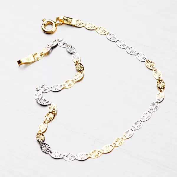 Zlatý náramok s kvietkami 44-1060