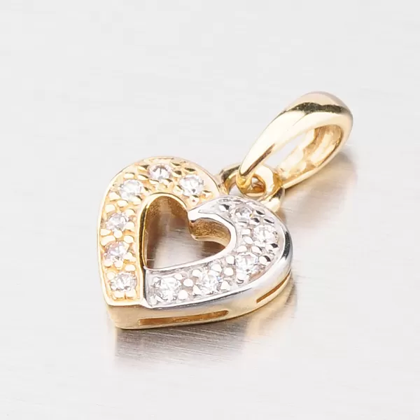Zlatý prívesok so zirkónmi DZ0021ZL