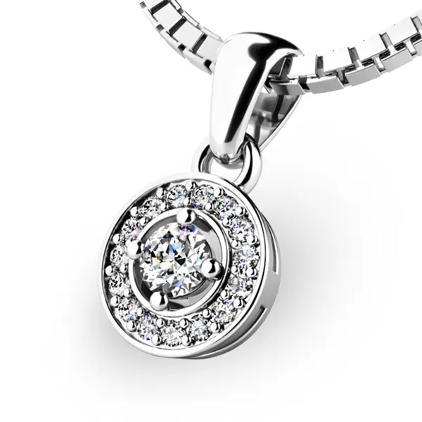 Briliantový prívesok z bieleho zlata 10922-B-DIA