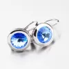 Strieborné náušnice s modrým kryštálom 10 mm N503M-JK
