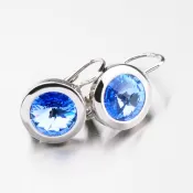 Strieborné náušnice s modrým kryštálom 10 mm N503M-JK