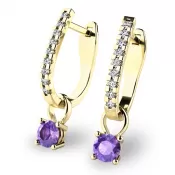 Dámske náušnice žlté zlato 585/1000 prírodný diamant 0,45 ct G/SI s tanzanitom tanzanit 10862-ZL-DIA-TAN