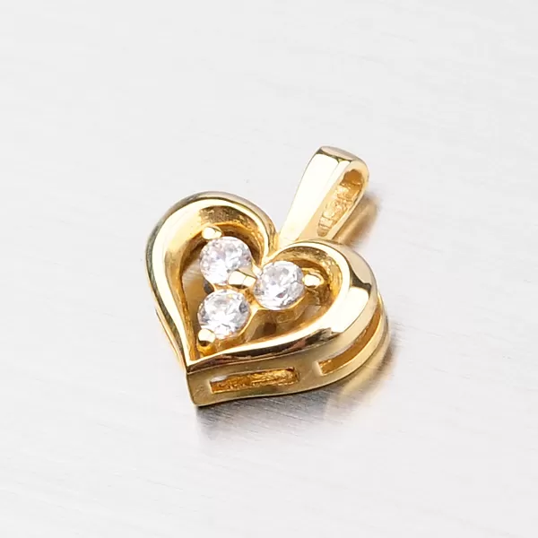 Zlaté srdce so zirkónmi DZ1919ZL