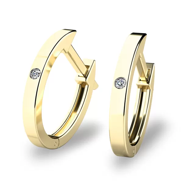 Dámske náušnice žlté zlato 585/1000 prírodný diamant 0,45 ct G/SI oválky s tanzanitom tanzanit 10861-ZL-DIA-TAN