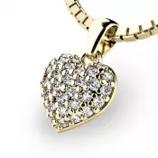 Srdce zo žltého zlata s diamantmi 10923-ZL-DIA