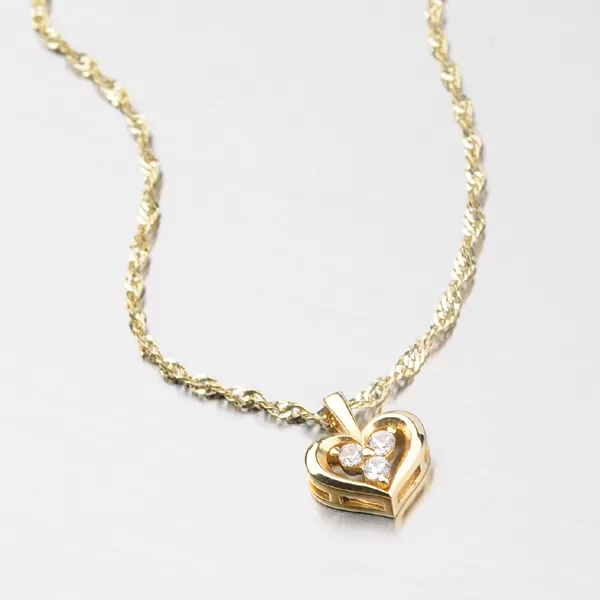 Zlaté srdce so zirkónmi DZ1919ZL