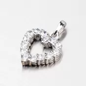 Zlatý prívesok srdca so zirkónmi DZ0020B