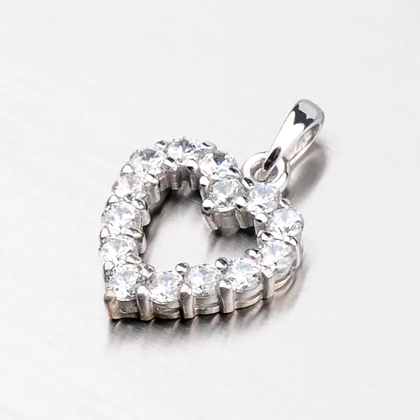 Zlatý prívesok srdca so zirkónmi DZ0020B