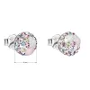 Strieborné náušnice pecka s kryštálmi Swarovski ružové okrúhle 31136.3