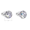 Strieborné náušnice pecka s kryštálmi Swarovski fialové okrúhle 31136.3