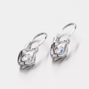 Detské náušnice s bielymi zirkónmi 52DN-2217B