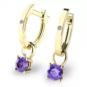 Dámske náušnice žlté zlato 585/1000 prírodný diamant 0,45 ct G/SI oválky s tanzanitom tanzanit 10861-ZL-DIA-TAN