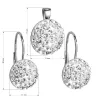 Súprava šperkov s kryštálmi Swarovski náušnice a prívesok biele okrúhle 39086.1