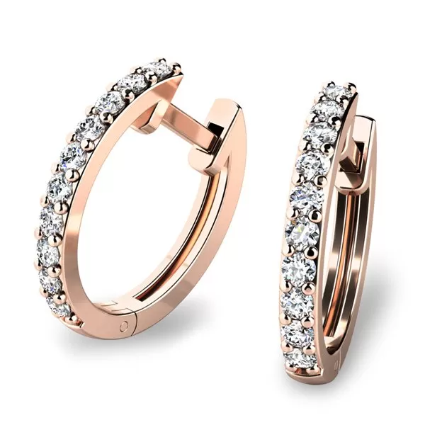 Dámske náušnice ružové zlato 585/1000 prírodný diamant 0,45 ct G/SI briliant s tanzanitom tanzanit 10863-CV-DIA-TAN