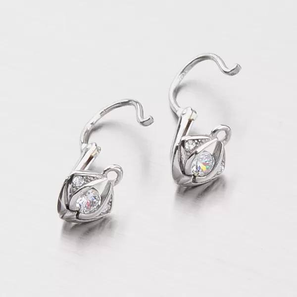 Detské náušnice s bielymi zirkónmi 52DN-2217B