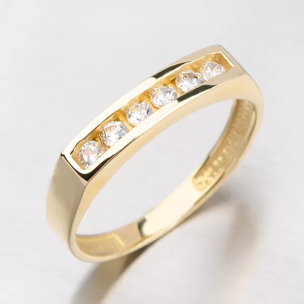 Zlatý prsteň so zirkónmi DZ1863ZL