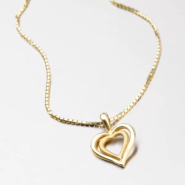 Zlaté srdiečko s lesklým a matným povrchom DZ1601