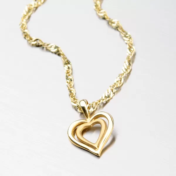 Zlaté srdiečko s lesklým a matným povrchom DZ1601