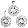 Súprava šperkov s kryštálmi Swarovski náušnice a prívesok biele okrúhle 39108.1
