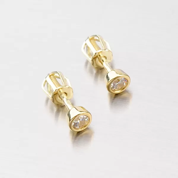 Kôstky zo žltého zlata so zirkónom DZ1989A-ZL