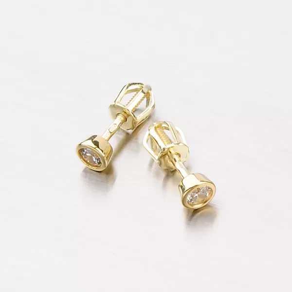 Kôstky zo žltého zlata so zirkónom DZ1989A-ZL