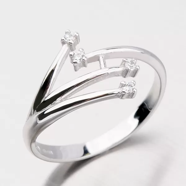 Zlatý prsteň so zirkónmi DZ2063B