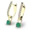Zlaté náušnice so zirkónmi a smaragdmi 10862-ZL-ZIR-ZEL