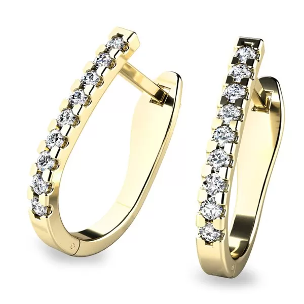 Dámske náušnice žlté zlato 585/1000 prírodný diamant 0,50 ct G/SI so zafírmi 10862-ZL-DIA-SAF