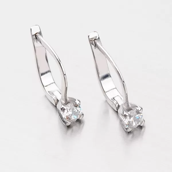 Náušnice z bieleho zlata so zirkónmi DZ1964B