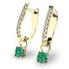 Dámske náušnice žlté zlato 585/1000 prírodný diamant 0,300 ct G/SI so smaragdami 10862-ZL-DIA-SMA