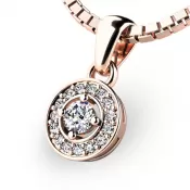 Briliantový prívesok z ružového zlata 10922-CV-DIA