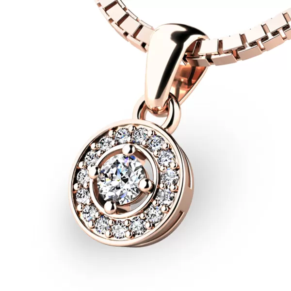 Briliantový prívesok z ružového zlata 10922-CV-DIA