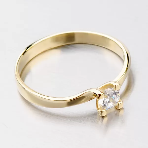 Zlatý prsteň so zirkónmi DZ1855ZL